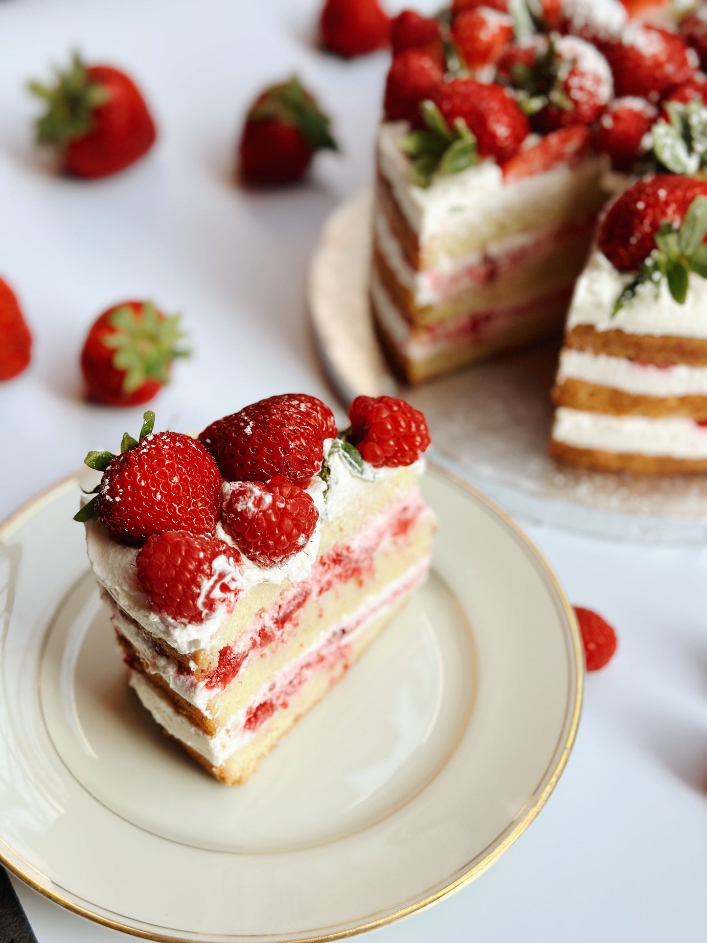 Strawberry and Raspberry Cake